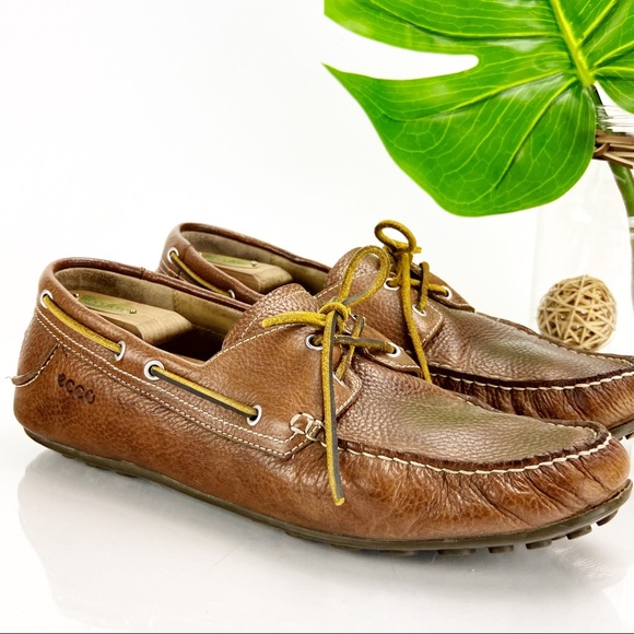 Ecco Cuno Loafer Moccasin Slip On Brown Leather